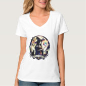 "Witchy Wonders" Halloween Crystal Ball Shirt Tシャツ (正面)