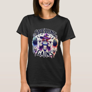 Witchy Workouts" Halloween Fitness Tee Tシャツ