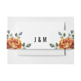 withイニシャルオレンジバラエレガンス 招待状ベリーバンド