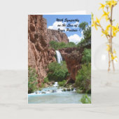 With悔やみや弔慰Loss of Partner Watefall Cliff注 カード (黄色い花)