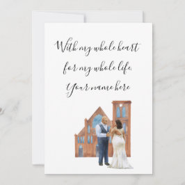 WIth私の全体のハート図解入りの、写真付きのブラックカップルEnclo 招待状