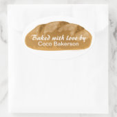 With 焼いた Love By Bread Loafベーキングシール 楕円形シール (バッグ)