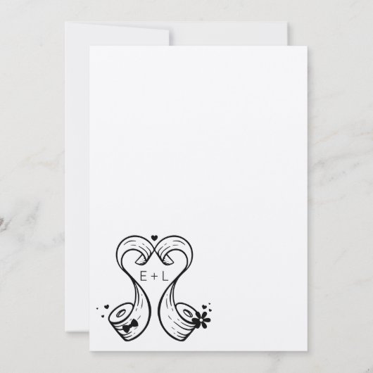 With 転が It Bride & Groomトイレ紙転がハート セーブザデート (裏面)