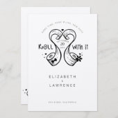 With 転が It Bride & Groomトイレ紙転がハート セーブザデート (正面/裏面)