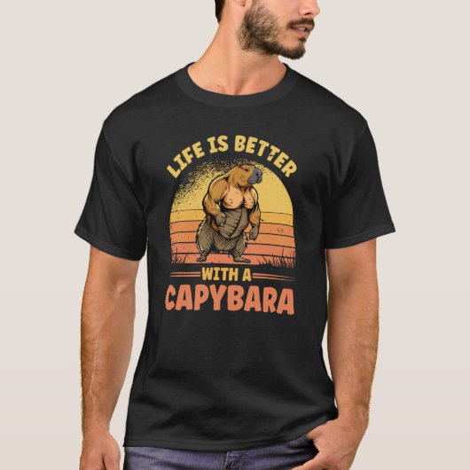 With A Capybara Fitness Bodybuilder Rodent Tシャツ (正面)