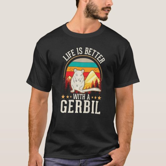 with a Gerbil Racing Rat Gerbil Tシャツ (正面)