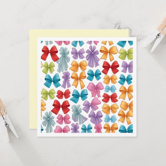 With Bows On It誕生日フラットカード (正面/裏面インサイチュ)