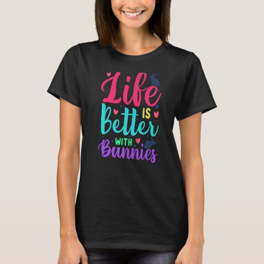 With Bunnies Pet Rabbit Bunny Graphic 1 Tシャツ (正面)