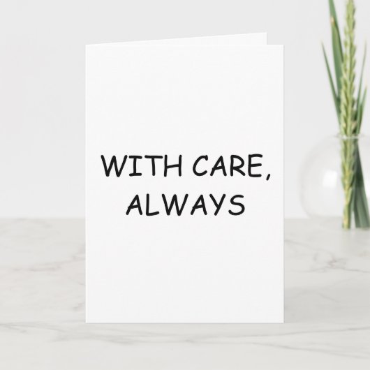 With Care, Always – Minimalist Support Card Templa カード (正面)