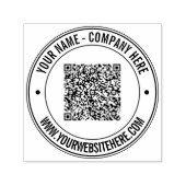 With Custom Text Your QR Code Round Stamp Example セルフインキングスタンプ (デザイン)