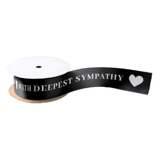 With Deepest Sympathy Black Ribbon サテンリボン