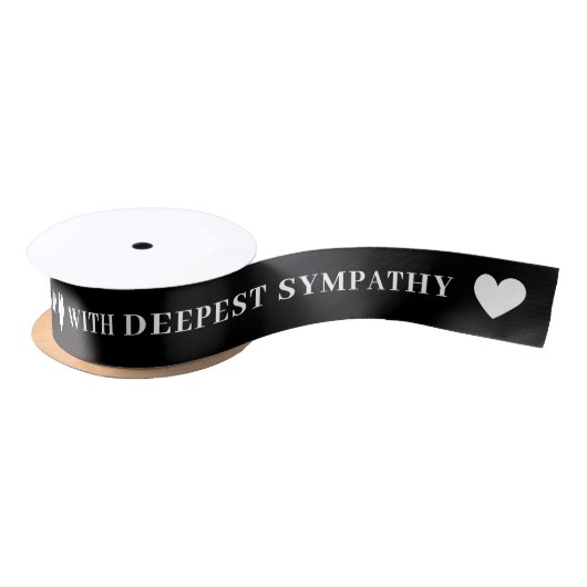 With Deepest Sympathy Black Ribbon サテンリボン (リール)