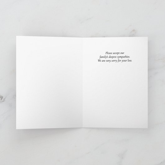 With Deepest Sympathy Card カード (内部)