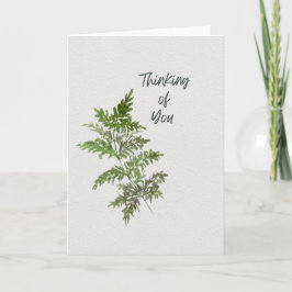 With Deepest Sympathy – Green Fern Watercolor Card カード