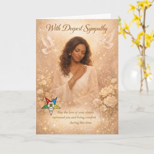 With Deepest Sympathy — Order of the Eastern Star  カード (黄色い花)