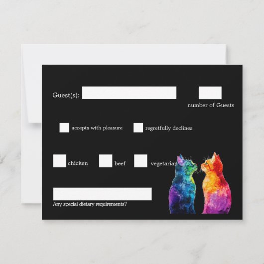 With dietary requirements. A Rainbow Love budget 出欠カード (裏面)