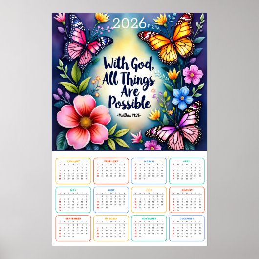 With God, All Things Are Possible 2026 Calendar  ポスター (正面)