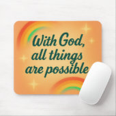 with God all things are possible Christian faith マウスパッド (マウス)