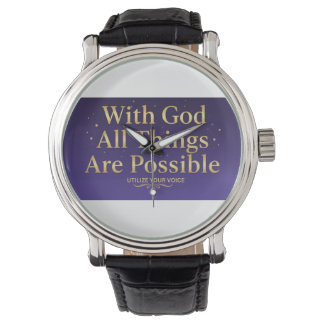 With God All Things Are Possible Christian Watch 腕時計