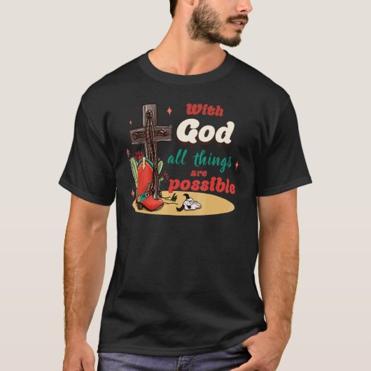 With God All Things Are Possible Christmas Country Tシャツ (正面)