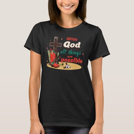 With God All Things Are Possible Christmas Country Tシャツ (正面)