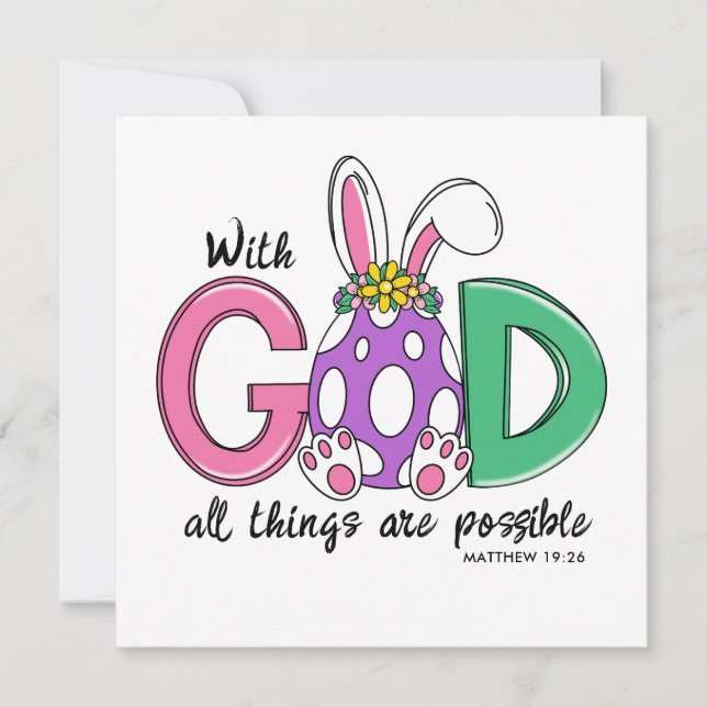 With God All Things Are Possible Easter Card (正面)