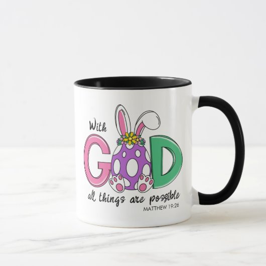 With God All Things Are Possible Easter Coffee Mug マグカップ (右)