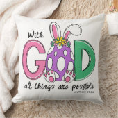 With God All Things Are Possible Easter Pillow クッション (ブランケット)