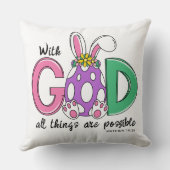 With God All Things Are Possible Easter Pillow クッション (裏面)