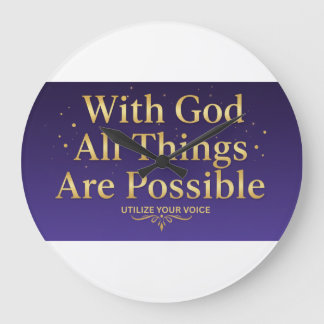 With God All Things Are Possible – Inspirational ラージ壁時計