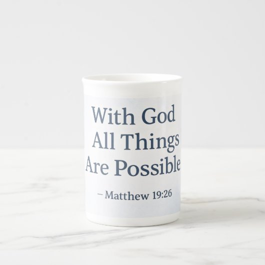 With God All Things Are Possible - Matthew 19:26 ボーンチャイナマグカップ (正面)