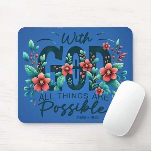 With God All Things Are Possible Mouse Pad マウスパッド (マウス)