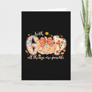 With God All Things Are Possible Pumpkin Thanksgiv カード