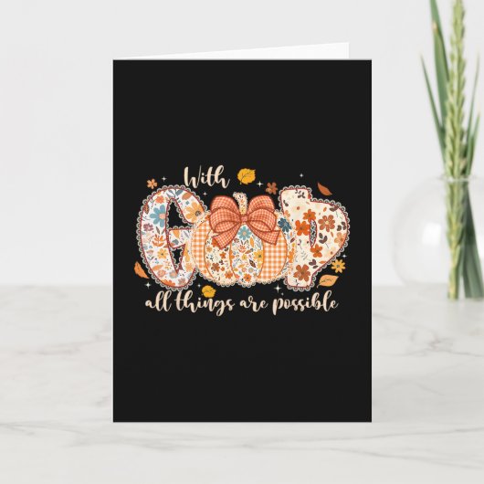 With God All Things Are Possible Pumpkin Thanksgiv カード (正面)