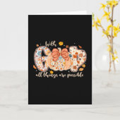 With God All Things Are Possible Pumpkin Thanksgiv カード (黄色い花)