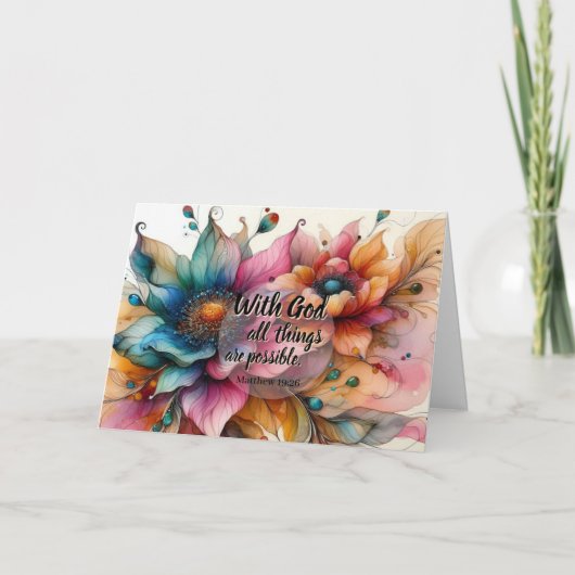 With God All Things Are Possible Scripture Card カード (正面)