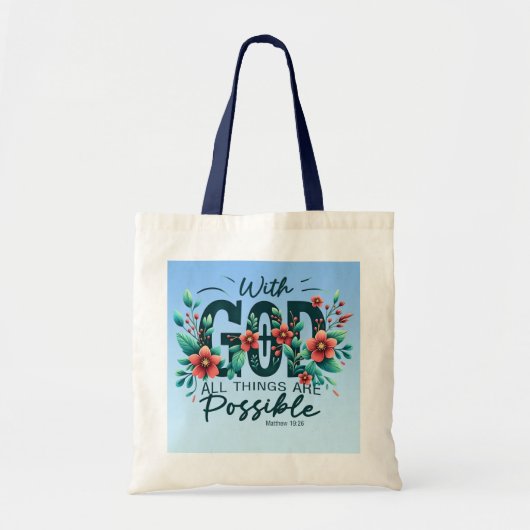 With God All Things Are Possible Tote Bag トートバッグ (正面)