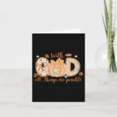 With God All Things Are Ssible Fall Pumpkin Patter カード (正面)