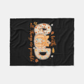 With God All Things Are Ssible Fall Pumpkin Patter フリースブランケット (正面(横))