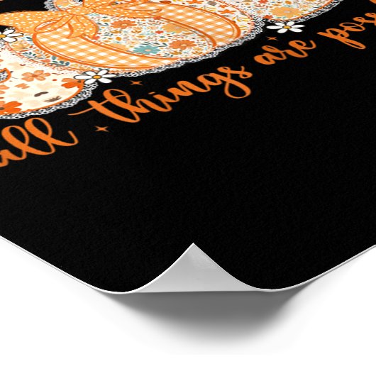 With God All Things Are Ssible Fall Pumpkin Patter ポスター (角)