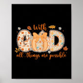 With God All Things Are Ssible Fall Pumpkin Patter ポスター (正面)