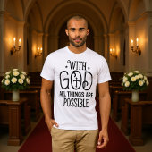 With God All Things Possible Black Cross Tee  Tシャツ