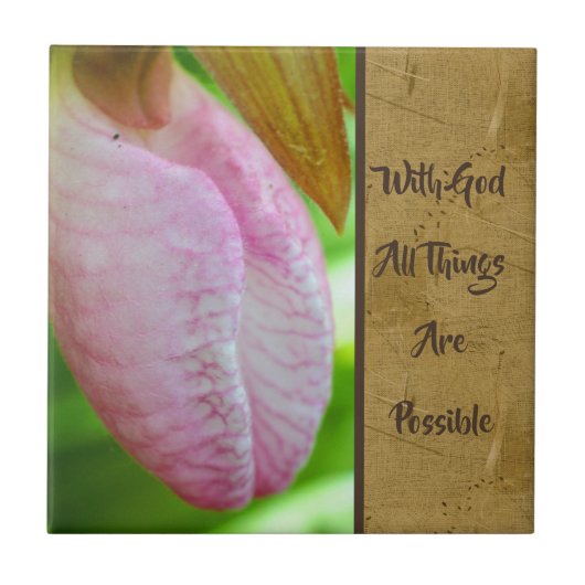With God All Things Possible Inspirational タイル (正面)
