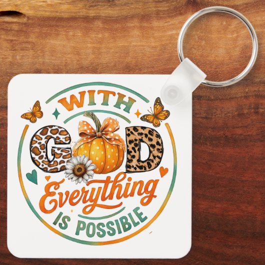 With God Everything Is Possible キーホルダー (裏面)