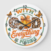 With God Everything Is Possible  ラージ壁時計 (正面)