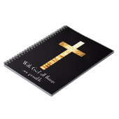 With God Gold Cross Spiral Journal Notebook ノートブック (左側)