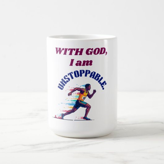 With God, I'm Unstoppable コーヒーマグカップ (中央)