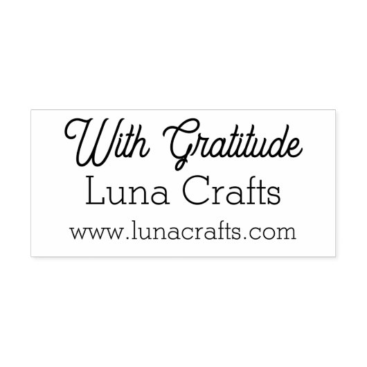 With Gratitude Custom Business Store Name & Websit ラバースタンプ (インプリント)