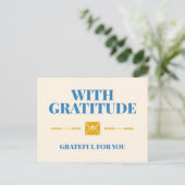 With Gratitude Grateful for You Typogrpahy ポストカード (スタンド正面)