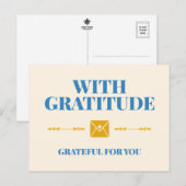 With Gratitude Grateful for You Typogrpahy ポストカード (正面/裏面)